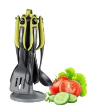 Набор силиконовых кухонных принадлежностей на подставке 7 предметов • Кухонный набор для антипригарной посуды