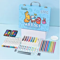 Набор юного художника Art Set 57 · Цветные карандаши, фломастеры, краски в кейсе · Художественный набор для творчества в чемодане