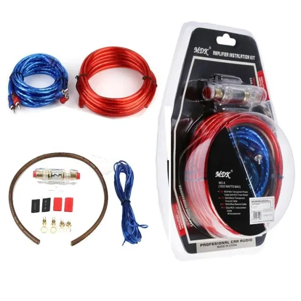 Набор акустических кабелей для подключения усилителя сабвуфера ∙ Комплект проводов HTS MJ-8 1500W