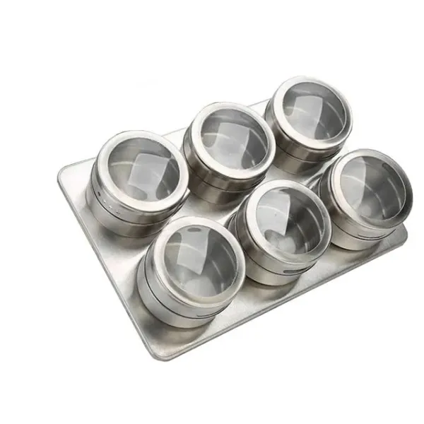 Набор баночек для специй и приправ на магнитной подставке Benson BN-006 из 6 сосудов