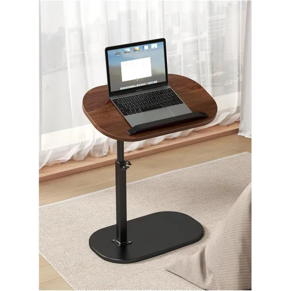 Наддиванный овальный журнальный столик 64201 с регулировкой высоты прикроватный • Приставной столик с регулируемой высотой 45х28х60см