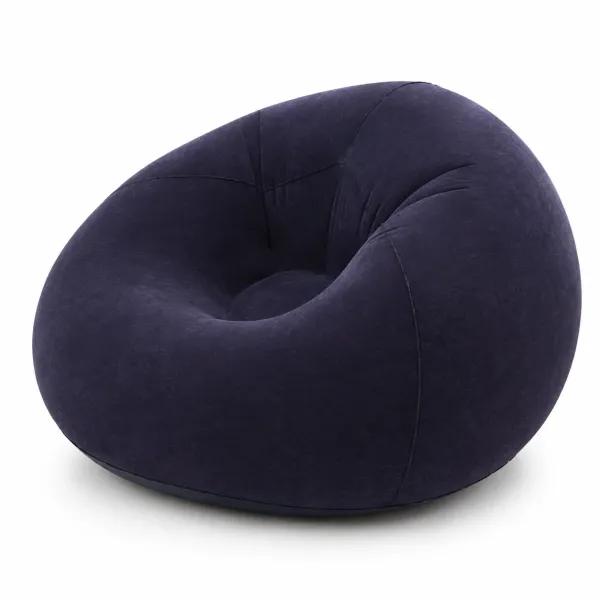 Надувне крісло-мішок Inflatable Sofa чорне • М’яке надувне крісло-пуф 110х110х85 см для дому, дачі, відпочинку та пікніка