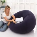 Надувне крісло-мішок Inflatable Sofa чорне • М’яке надувне крісло-пуф 110х110х85 см для дому, дачі, відпочинку та пікніка