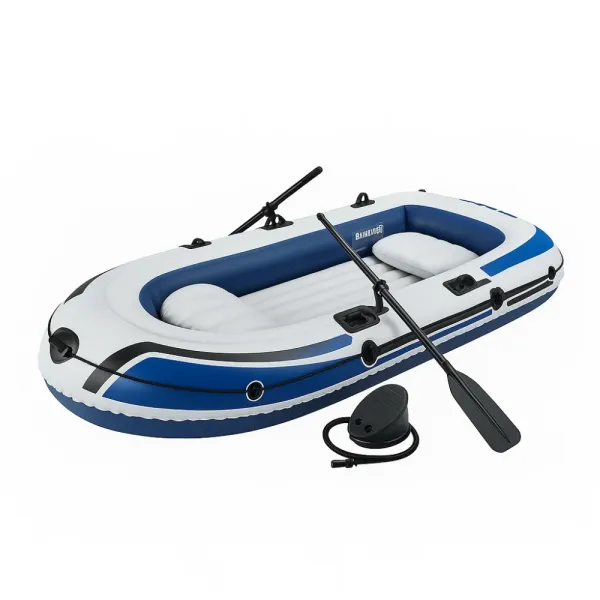 Надувная лодка JR-2300 2-местная (225×133×41 см) • Лодка из армированного ПВХ с насосом вёслами и подушкой для рыбалки и отдыха