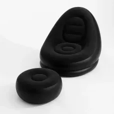 Надувний диван AIR SOFA з насосом чорний • Велюрове надувне крісло-диван для дому, дачі, відпочинку, пляжу та кемпінгу Надувний диван AIR SOFA з насосом чорний • Велюрове надувне крісло-диван для дому, дачі, відпочинку, пляжу та кемпінгу