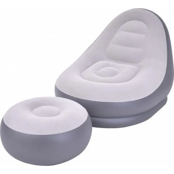 Надувной диван – кровать AIR SOFA | Надувное велюровое садовое кресло с пуфиком для отдыха