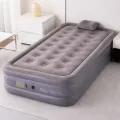 Надувной матрас со встроенным насосом 3GR 190x100x40 см серый • Односпальная надувная кровать для дома, гостей, дачи и комфортного сна