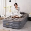 Надувной матрас со встроенным насосом 3GR 190x100x40 см серый • Односпальная надувная кровать для дома, гостей, дачи и комфортного сна