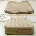 Надувной матрас со встроенным насосом 4SK 190x100x40 см бежевый • Односпальная надувная кровать для дома, гостей, дачи и комфортного сна