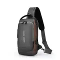Нагрудная сумка Backpac XL-1514100 черно-серая маленькая • Сумка через плечо с противоугонным кодовым замком для города, поездок и документов