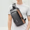 Нагрудная сумка Backpac XL-1514100 черно-серая маленькая • Сумка через плечо с противоугонным кодовым замком для города, поездок и документов