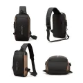 Нагрудная сумка Backpac XL-1514100 черно-серая маленькая • Сумка через плечо с противоугонным кодовым замком для города, поездок и документов