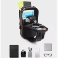 Нагрудная сумка Backpac XL-1514100 черно-серая маленькая • Сумка через плечо с противоугонным кодовым замком для города, поездок и документов
