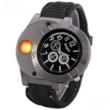 Наручные часы с зажигалкой · Мужские кварцевые часы с прикуривателем · USB зарядка
