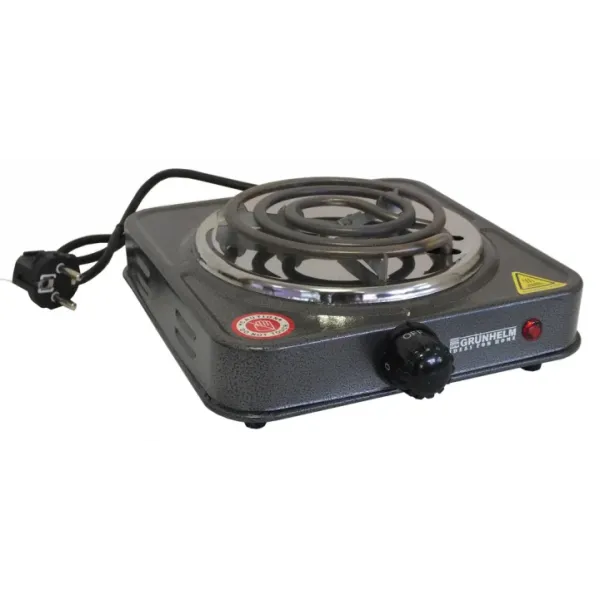 Настольная электрическая плита Grunhelm GHP-5811 Портативная спиральная одноконфорочная электроплитка, 1000 Вт
