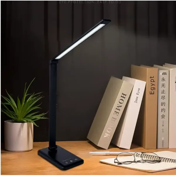 Умная настольная LED лампа НА-85 с аккумулятором, беспроводной зарядкой и сенсорным управлением · Лампа для рабочего стола с зарядкой