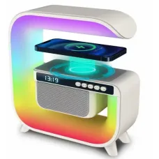 Настольная смарт лампа с беспроводной зарядкой RGB G3 ∙ Ночник аккумуляторный с Bluetooth колонкой