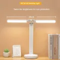 Настольная светодиодная лампа Twice LED Lamp с двойным поворотным светильником - плафоном на аккумуляторе с USB зарядкой и с подставкой для телефона