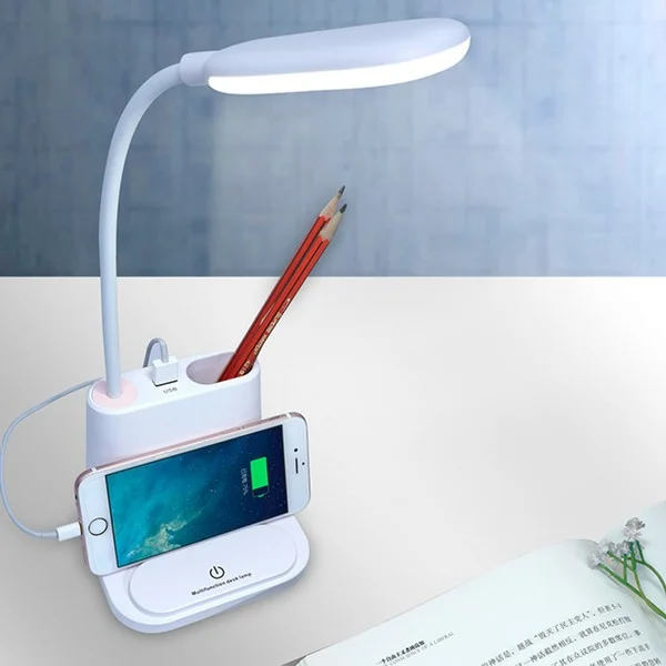 Умная настольная светодиодная лампа 3в1 со встроенным аккумулятором и PowerBank