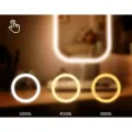 Настольное зеркало для макияжа KAR192 с LED-подсветкой белое • Аккумуляторное косметическое зеркало KAR192 с сенсорным управлением, 3 режимами света и органайзером
