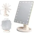 Настільне дзеркало для макіяжу з LED підсвіткою • Косметичне світлодіодне дзеркало для макіяжу та догляду за обличчям настільне