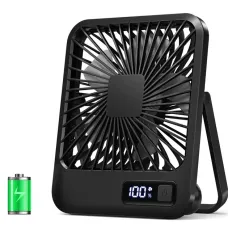 Настольный аккумуляторный вентилятор с цифровым дисплеем и USB-зарядкой • Портативный мини вентилятор для дома, офиса, учебы и поездок
