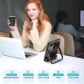 Настольный аккумуляторный вентилятор с цифровым дисплеем и USB-зарядкой • Портативный мини вентилятор для дома, офиса, учебы и поездок