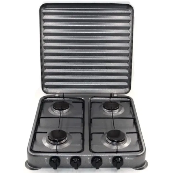 Настольный газовый таганок плита Domotec MS 6604 на 4 конфорки ∙ Серая