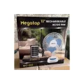 Настольный вентилятор с солнечной панелью и 2 LED-лампами Megatop MG008 • Портативный 12″ вентилятор с аккумулятором и поворотом