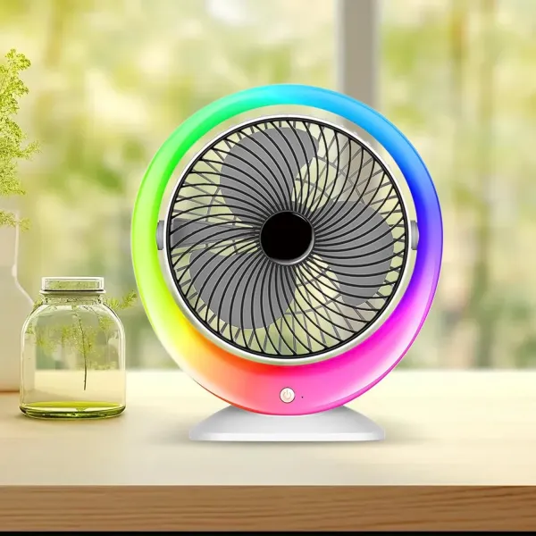 Настольный вентилятор с подсветкой Mini fan VU-04 • Мини-вентилятор с батареей 1200 мАч LED подсветкой и 3 режимами обдува