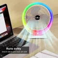 Настольный вентилятор с подсветкой Mini fan VU-04 • Мини-вентилятор с батареей 1200 мАч LED подсветкой и 3 режимами обдува