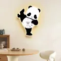 Настенные часы Панда с LED-подсветкой из дерева NCH-31-40 • Бесшумные детские часы с подсветкой на стену в форме панды для кухни спальни гостиной