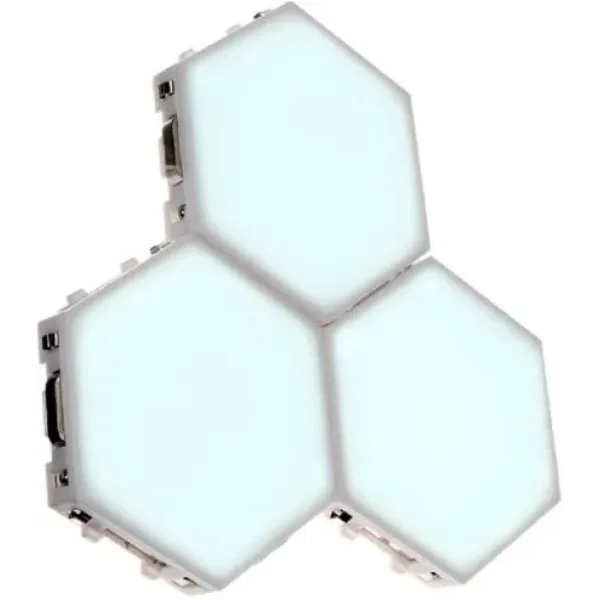 Настенный LED светильник разноцветный сенсорный Соты Набор 3 шт · Модульная светодиодная лампа с пультом цветная