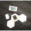 Настенный LED светильник разноцветный сенсорный Соты Набор 3 шт · Модульная светодиодная лампа с пультом цветная