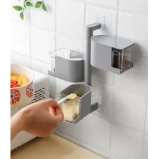 Настенный поворотный органайзер для специй 360° Модульная полочка с вращающимися контейнерами для хранения специй и приправ