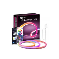 Неоновая светодиодная лента LED Neon Strip 5 м · Неоновый RGB гибкий шнур с управлением от телефона Неоновая светодиодная лента LED Neon Strip 5 м · Неоновый RGB гибкий шнур с управлением от телефона