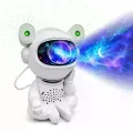Ночник-проектор звездного неба Астронавт Bluetooth белый • Космический светильник Астронавт с пультом ДУ, Bluetooth-колонкой и проекцией звезд и туманности для спальни и детской