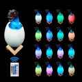 Ночник – светильник Динозаврик в яйце 3D Dinosaur White+RGB Настольная аккумуляторная LED лампа с пультом ДУ