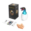 Ночник – светильник Динозаврик в яйце 3D Dinosaur White+RGB Настольная аккумуляторная LED лампа с пультом ДУ