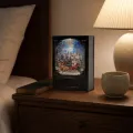 Новогодняя книга с подсветкой XMAS WDL-24023A 19,1 см • настольный декоративный ночник с музыкой, блёстками-снегопадом и питанием от USB или 3 батареек AA