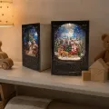 Новогодняя книга с подсветкой XMAS WDL-24023A 19,1 см • настольный декоративный ночник с музыкой, блёстками-снегопадом и питанием от USB или 3 батареек AA
