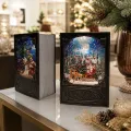 Новогодняя книга с подсветкой XMAS WDL-24023A 19,1 см • настольный декоративный ночник с музыкой, блёстками-снегопадом и питанием от USB или 3 батареек AA
