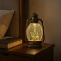 Новогодний фонарь-ночник XMAS WDL-24028D, 27,9 см • сезонный декор со снежной колбой, елкой внутри и LED-светом, питание USB или AA