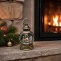 Новорічний світильник XMAS WDL-2103A у вигляді вінтажного ліхтаря • Настільний LED-нічник із Сантою на санях, корпус під бронзу, декор для святкового столу та вітрини