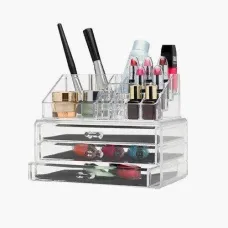 Органайзер для хранения косметики 3 drawer | Акриловый настольный ящик для бижутерии | Бокс для косметики