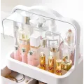 Органайзер для косметики Пылезащитный Водонепроницаемый Cosmetic Storage Box Двухъярусный бокс Розовый Органайзер для косметики