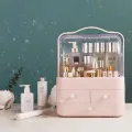 Органайзер для косметики Пылезащитный Водонепроницаемый Cosmetic Storage Box Двухъярусный бокс Розовый Органайзер для косметики