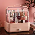 Органайзер для косметики Cosmetic Storage Box · Настольный переносной бокс – стойка для хранения косметики с ручкой, белый /розовый /зеленый