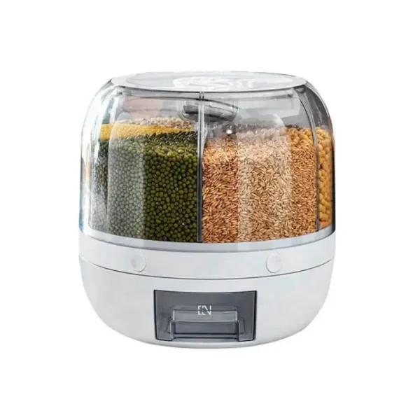 Органайзер для круп с 6 отделениями и вращением 360° • Удобный диспенсер для сыпучих продуктов