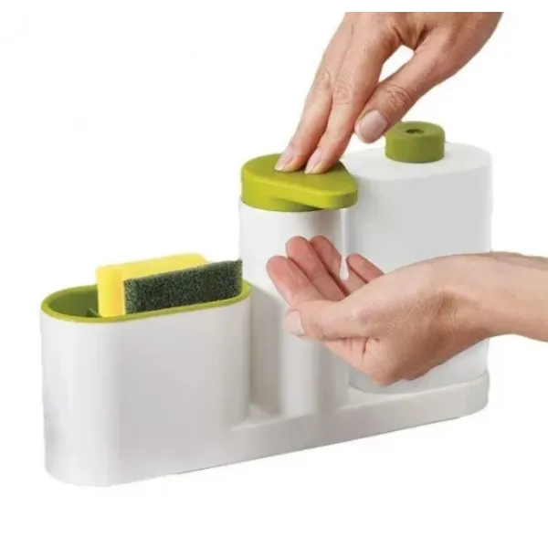 Органайзер для кухни Sink Tidy Set 3 в 1 Дозатор моющих средств + дозатор мыла + держатель кухонных принадлежностей